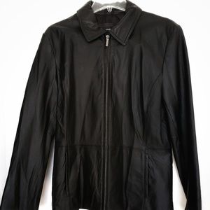 Colebrook Company Leather Jacket Coat Women Zip up